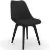 Buy Dining Chair Denisse Scandi style Premium Design with cushion  Black 59277