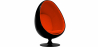 Buy Egg Design Armchair - Upholstered in Faux Leather - Eny Orange 44502 at Privatefloor