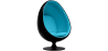 Buy Egg Design Armchair - Upholstered in Faux Leather - Eny Turquoise 44502 in the United Kingdom