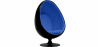Buy Egg Design Armchair - Upholstered in Faux Leather - Eny Dark blue 44502 home delivery