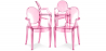 Buy Pack of 4 Dining Chairs - Transparent - Design with Armrests - Louis XIV Pink transparent 16464 home delivery