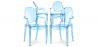 Buy Pack of 4 Dining Chairs - Transparent - Design with Armrests - Louis XIV Blue transparent 16464 with a guarantee