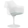Buy Tulipan Armchair - Faux Leather - White structure Light grey 59259