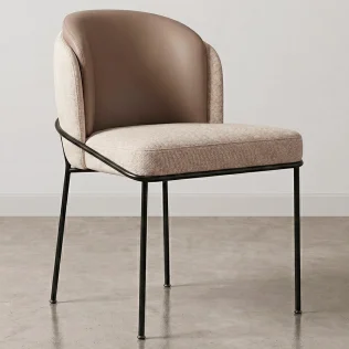 Buy Dining Chair - Upholstered in Fabric - Mina Beige 60644 - in the UK