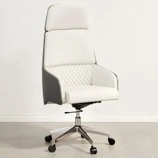 Buy Ergonomic Office Chair with Wheels and Armrests - Series White 61283 Home delivery
