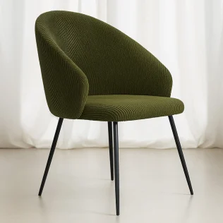Buy Dining Chair Upholstered in Velvet - Brugges Olive 61449 in the United Kingdom