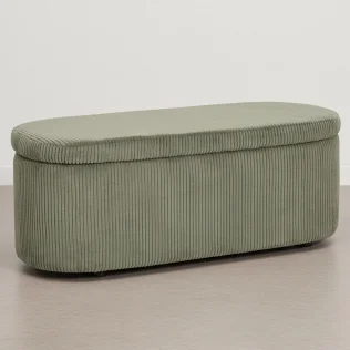 Buy Bench With Internal Storage Upholstered In Velvet Corduroy Fabric - Eiren White 61765 - prices