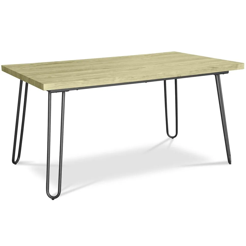 Rectangular Dining Table - Industrial Style - Wood and Metal - 150cm - Hairpin image 8