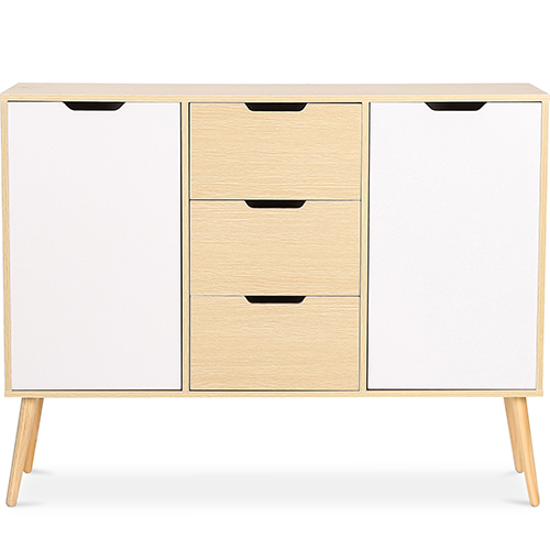  Buy Wooden Sideboard - Scandinavian Design - 3 drawers - Roger Natural wood 59652 - in the UK
