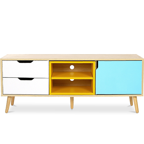  Buy Wooden TV Stand - Scandinavian Design - Axe Multicolour 59718 - in the UK
