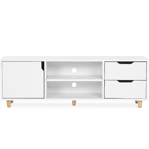  Buy Wooden TV Stand - Scandinavian Design - Waan White 59663 - in the UK