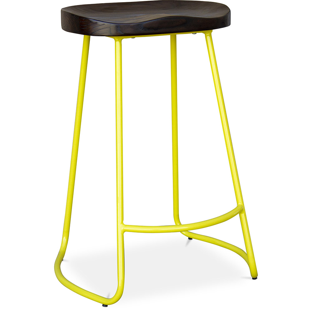  Buy Bar Stool - Industrial Design - Wood & Metal - 66 cm - Adriel Yellow 59584 - in the UK