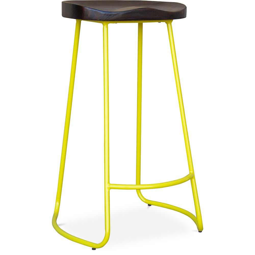  Bar Stool - Industrial Design - Wood and Metal - 76cm - Aiyana image 8