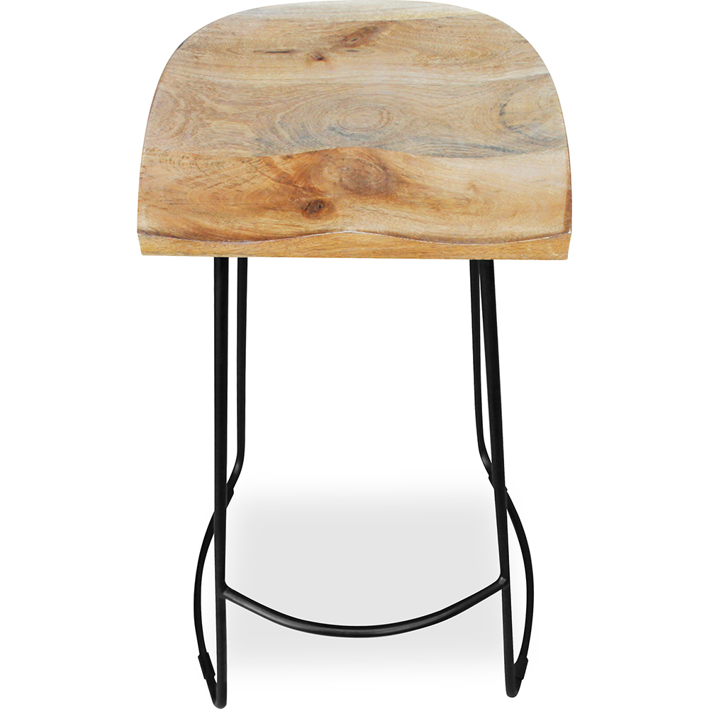  Buy Industrial Design Stool - Wood and Metal - 76 cm - Yaina Light brown 59798 - in the UK