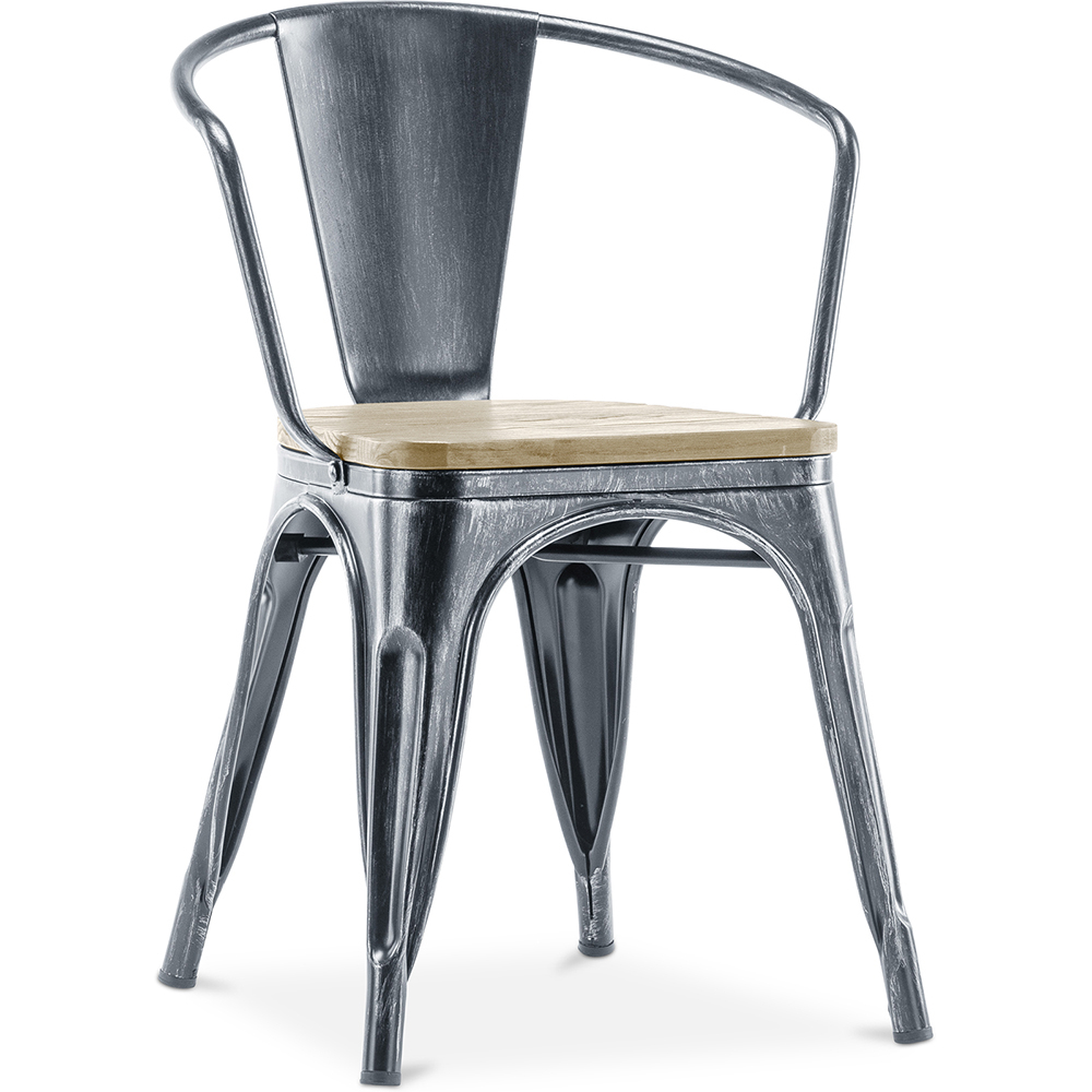  Buy Dining Chair with Armrests - Wood and Steel - Stylix Industriel 59711 - in the UK