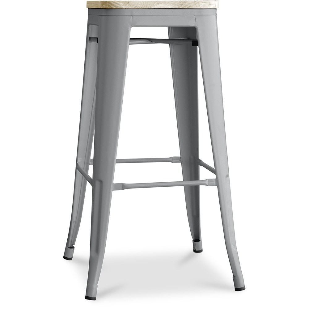  Buy Industrial Design Bar Stool - Steel & Wood - 76cm - Stylix Light grey 59704 - in the UK