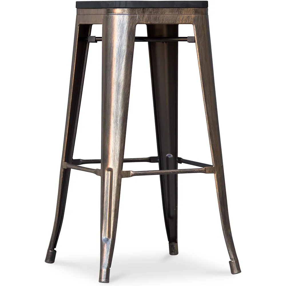 Bar Stool - Industrial Design - Wood & Metal - 76cm - Stylix image 8