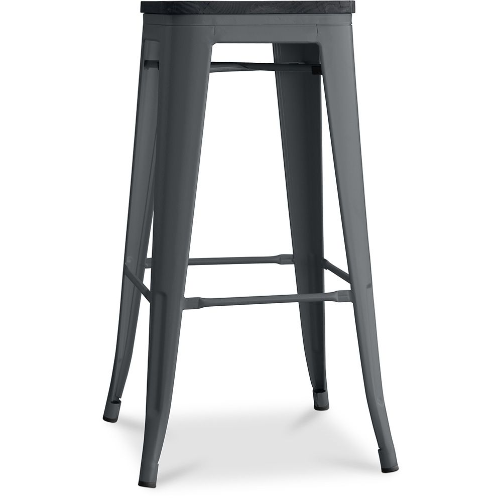 Bar Stool - Industrial Design - Wood & Metal - 76cm - Stylix image 8