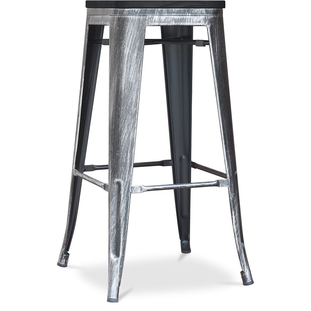 Bar Stool - Industrial Design - Wood & Metal - 76cm - Stylix image 8