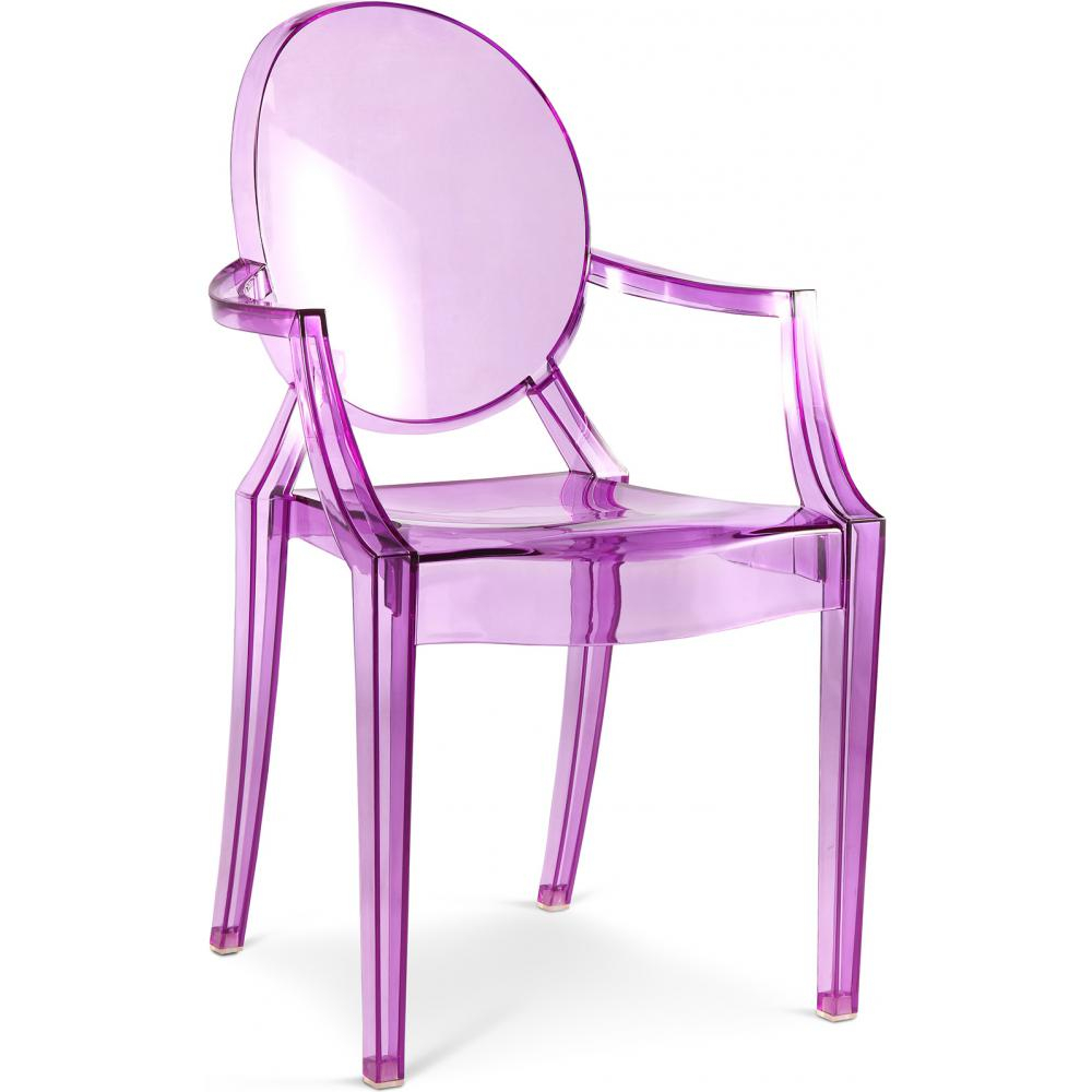  Buy Children's Chair - Children's Chair Transparent Design - Louis XIV Purple transparent 54010 - in the UK