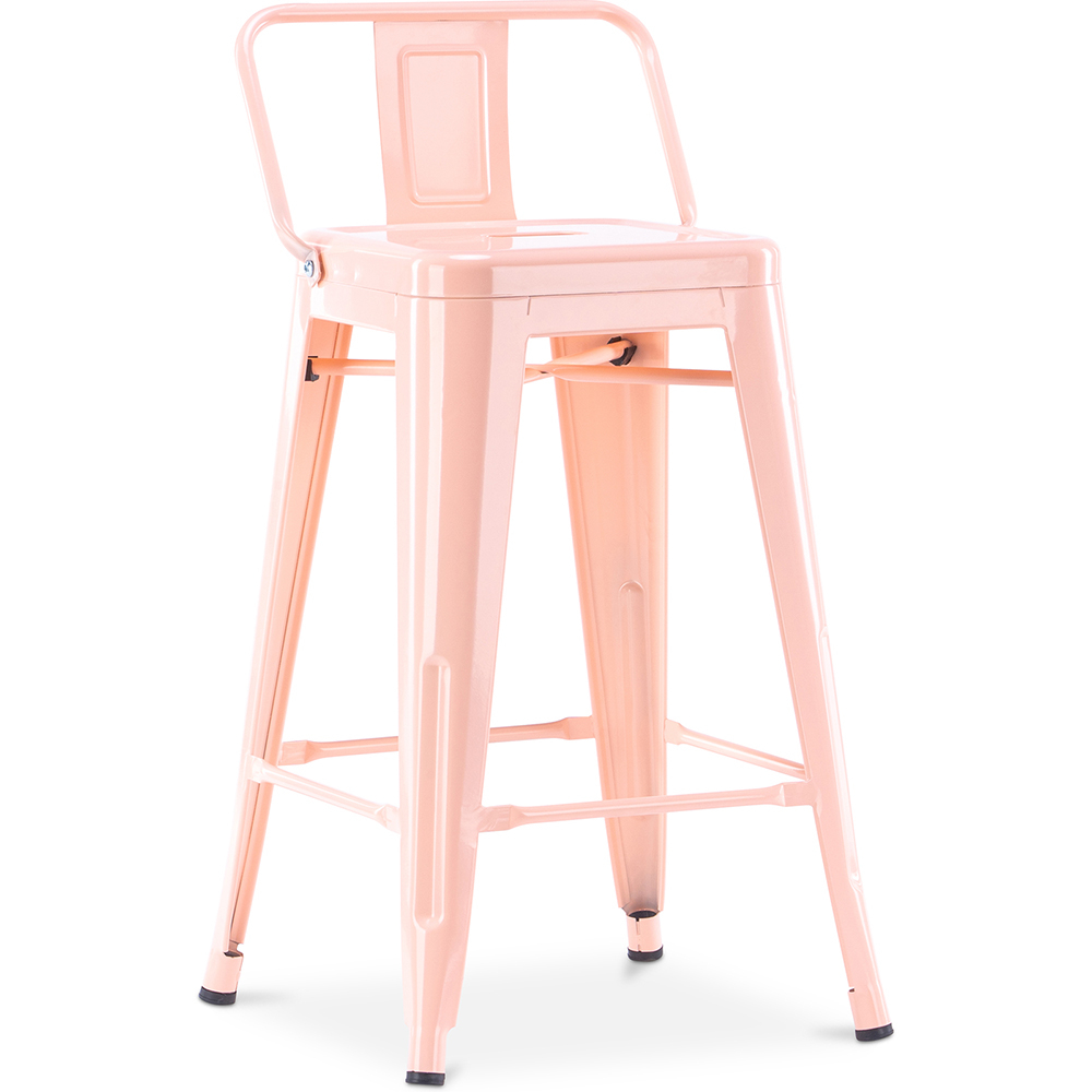  Buy Bar Stool with Backrest Industrial Design - 60cm - Stylix Pastel orange 58409 - in the UK