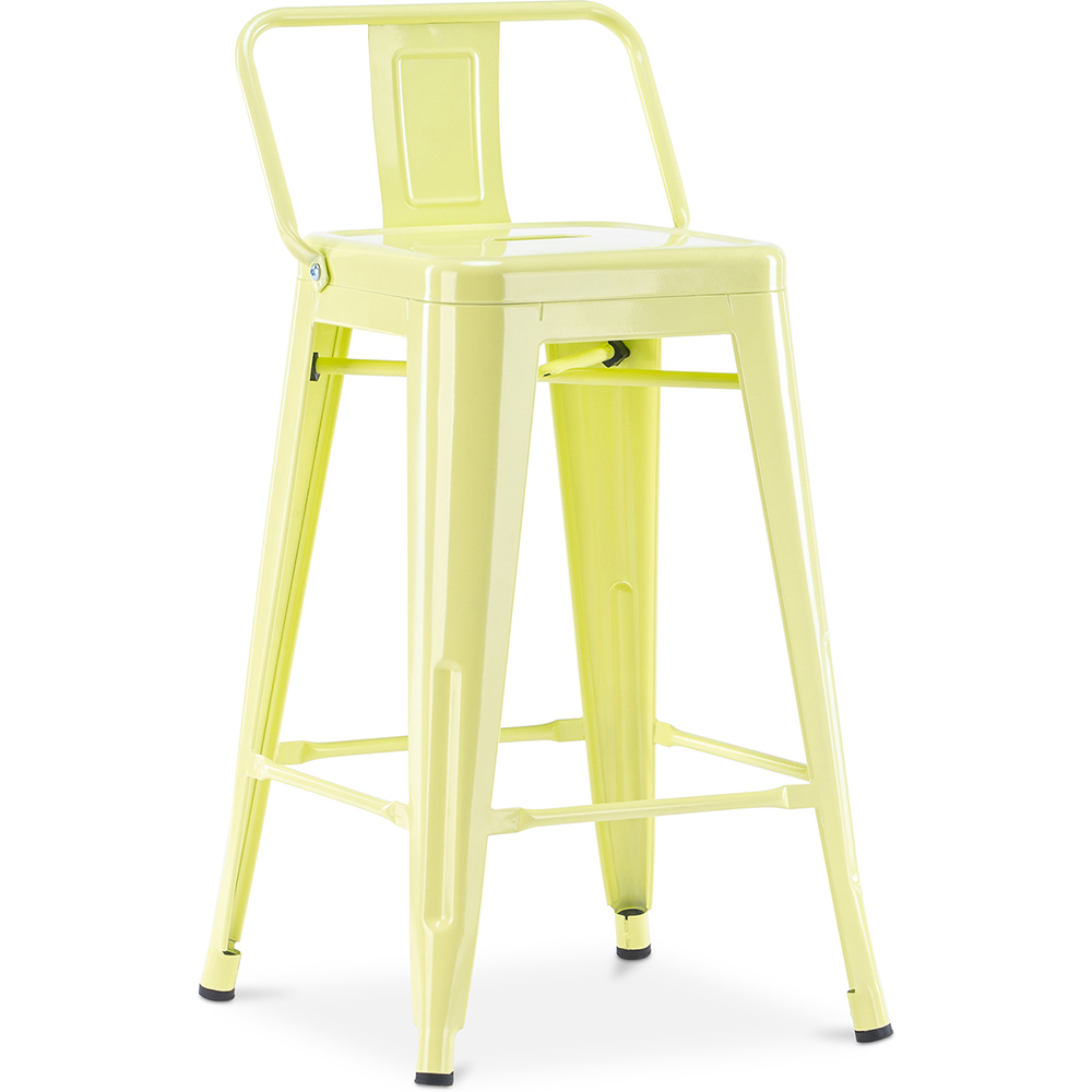  Buy Bar Stool with Backrest Industrial Design - 60cm - Stylix Pastel yellow 58409 - in the UK