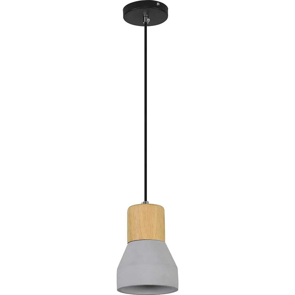 Wood and Concrete Ceiling Lamp - Scandinavian Design Pendant Lamp - Minnie image 8