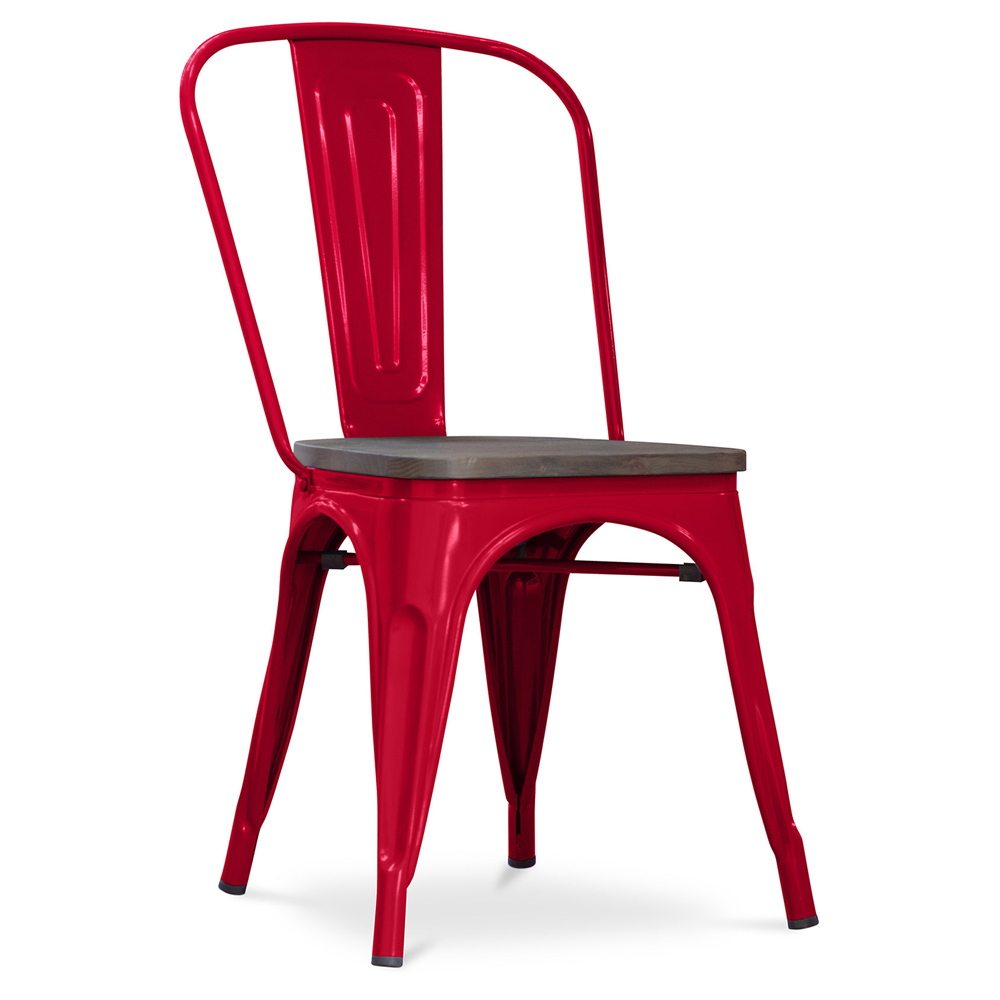  Buy Dining Chair - Industrial Design - Wood and Steel - New Edition - Stylix Red 59804 - in the UK