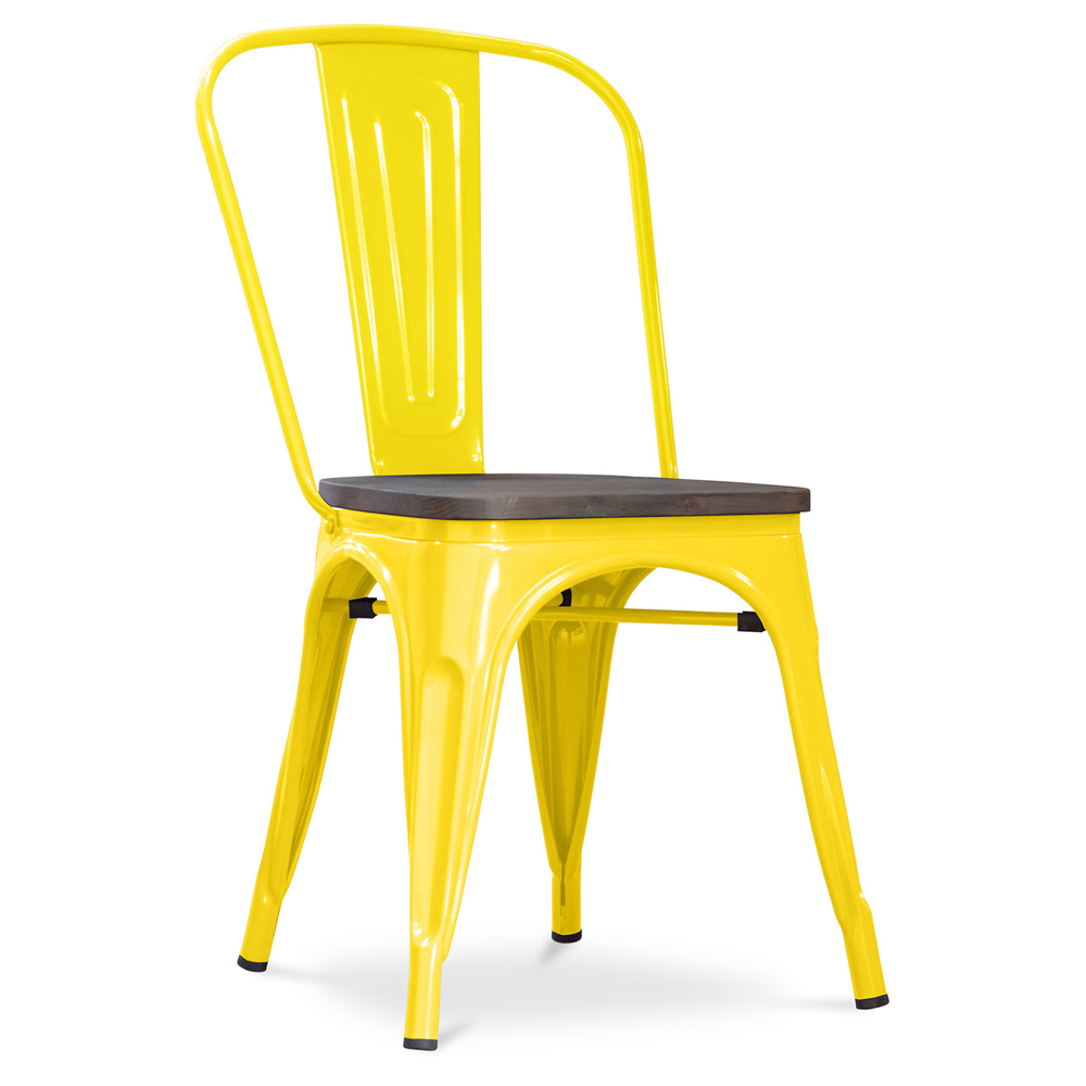  Buy Dining Chair - Industrial Design - Wood and Steel - New Edition - Stylix Yellow 59804 - in the UK