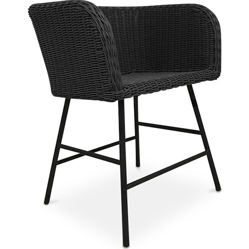  Buy Rattan Dining Chair - Boho Bali Design - Ishita Black 59823 - in the UK