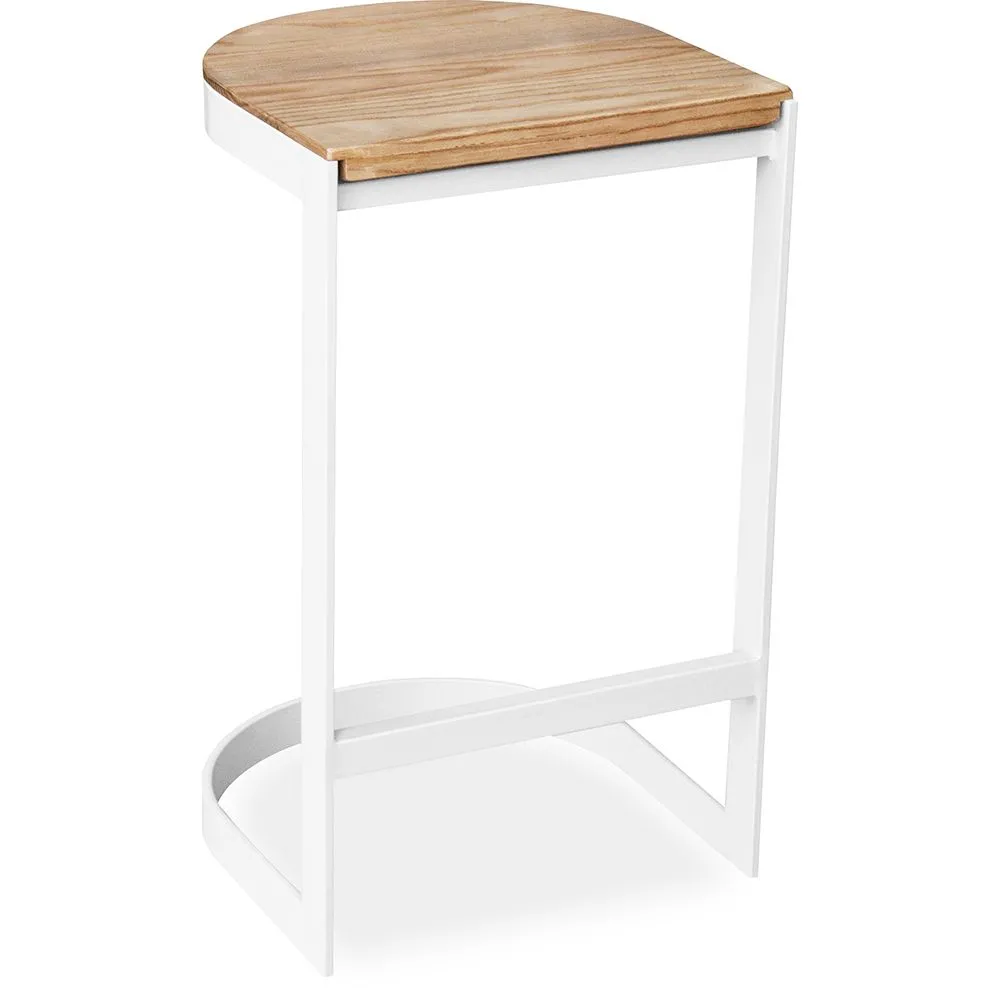 Industrial Design Bar Stool - Wood & Metal - 60cm - Lia image 8