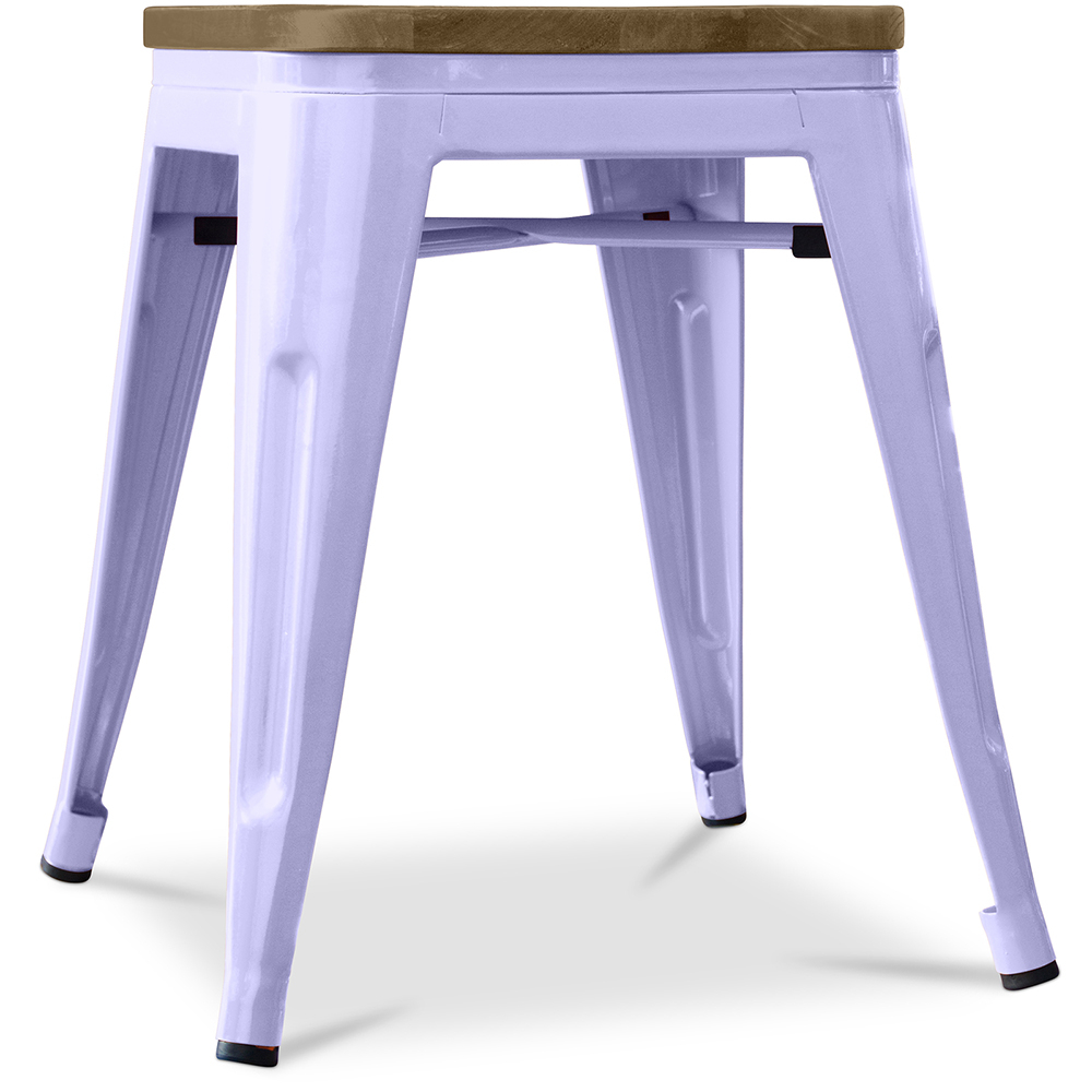 Industrial Design Stool - Wood & Steel - 45cm -Stylix image 8