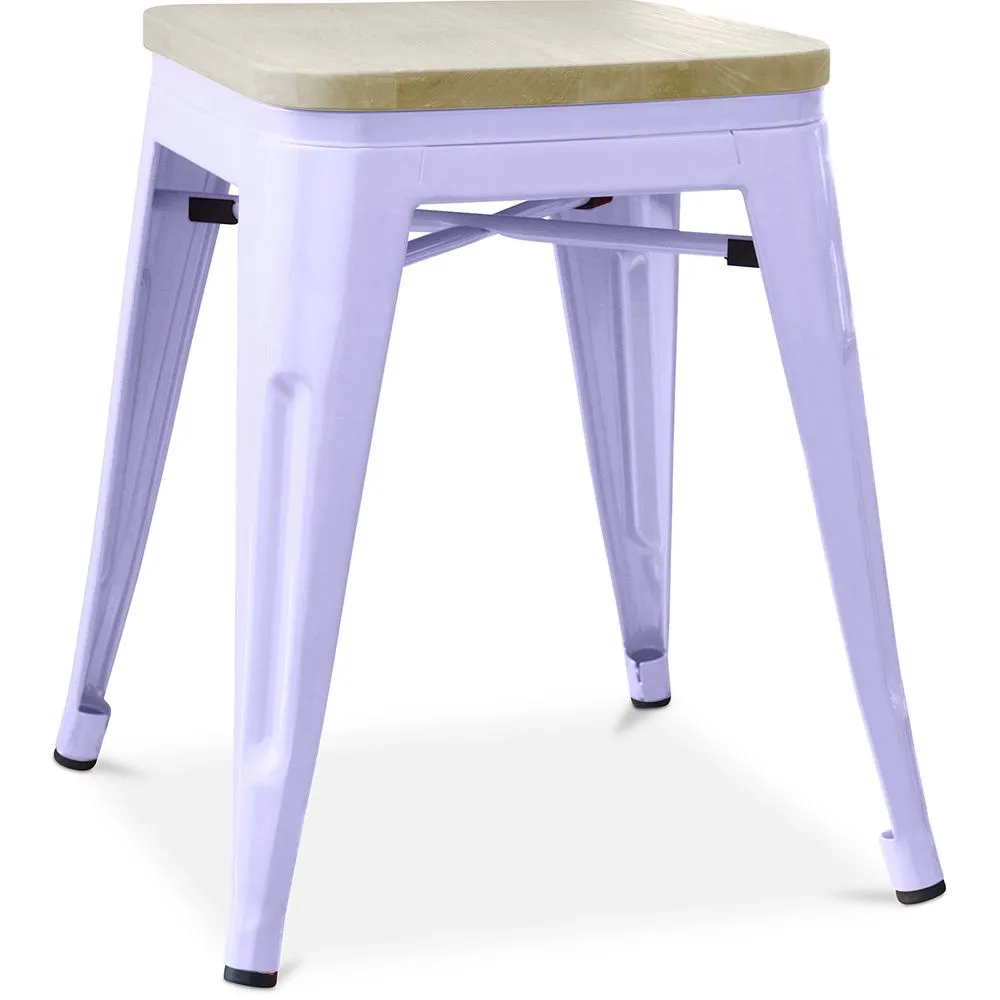 Industrial Design Stool - Wood & Metal - 45cm - Stylix image 8