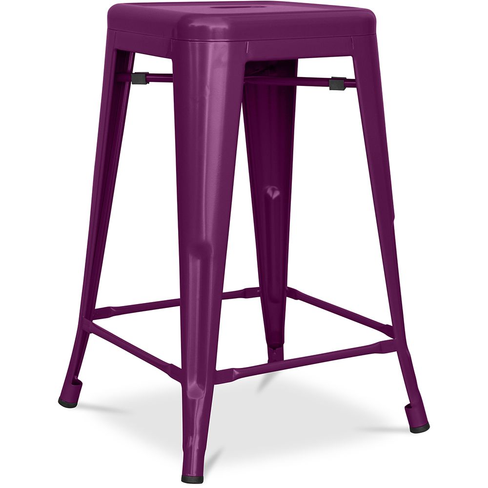 Industrial Design Bar Stool - Matte Steel - 60cm - Stylix image 8