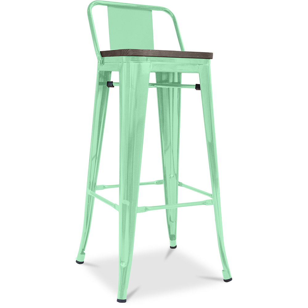  Buy Industrial Design Bar Stool with Backrest - Wood & Steel - 76cm - Stylix Mint 59118 - in the UK