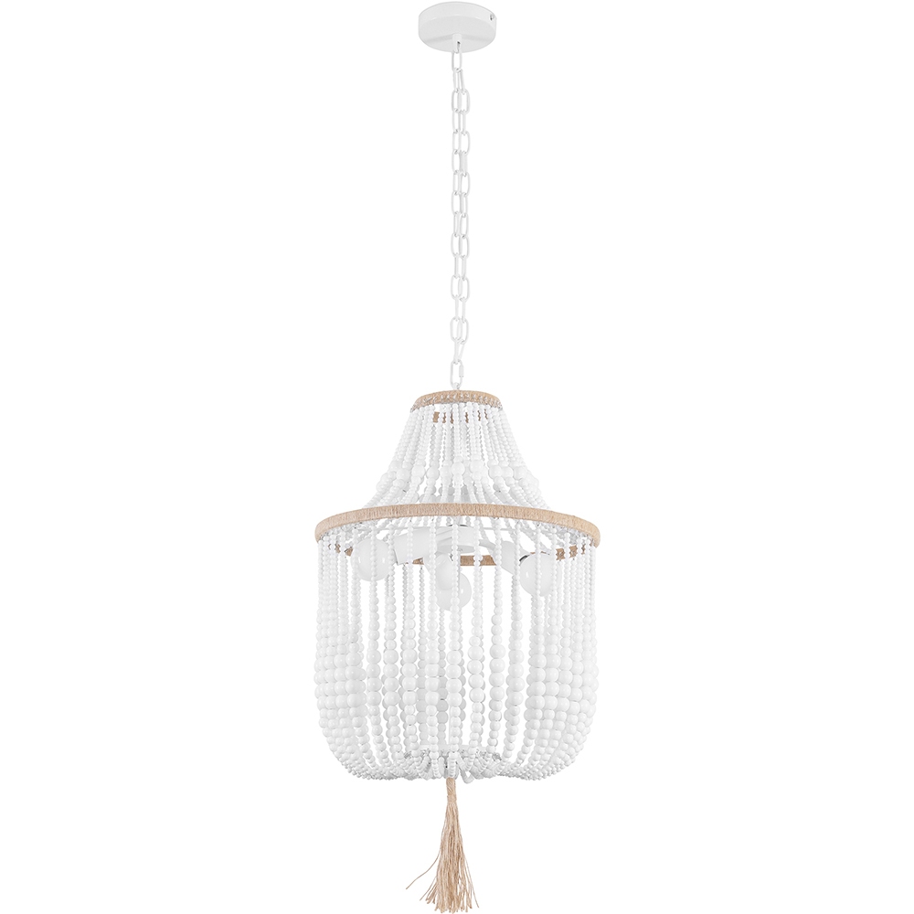  Buy Wooden Ball Ceiling Lamp - Boho Bali Style Pendant Lamp - Lawan White 59829 - in the UK