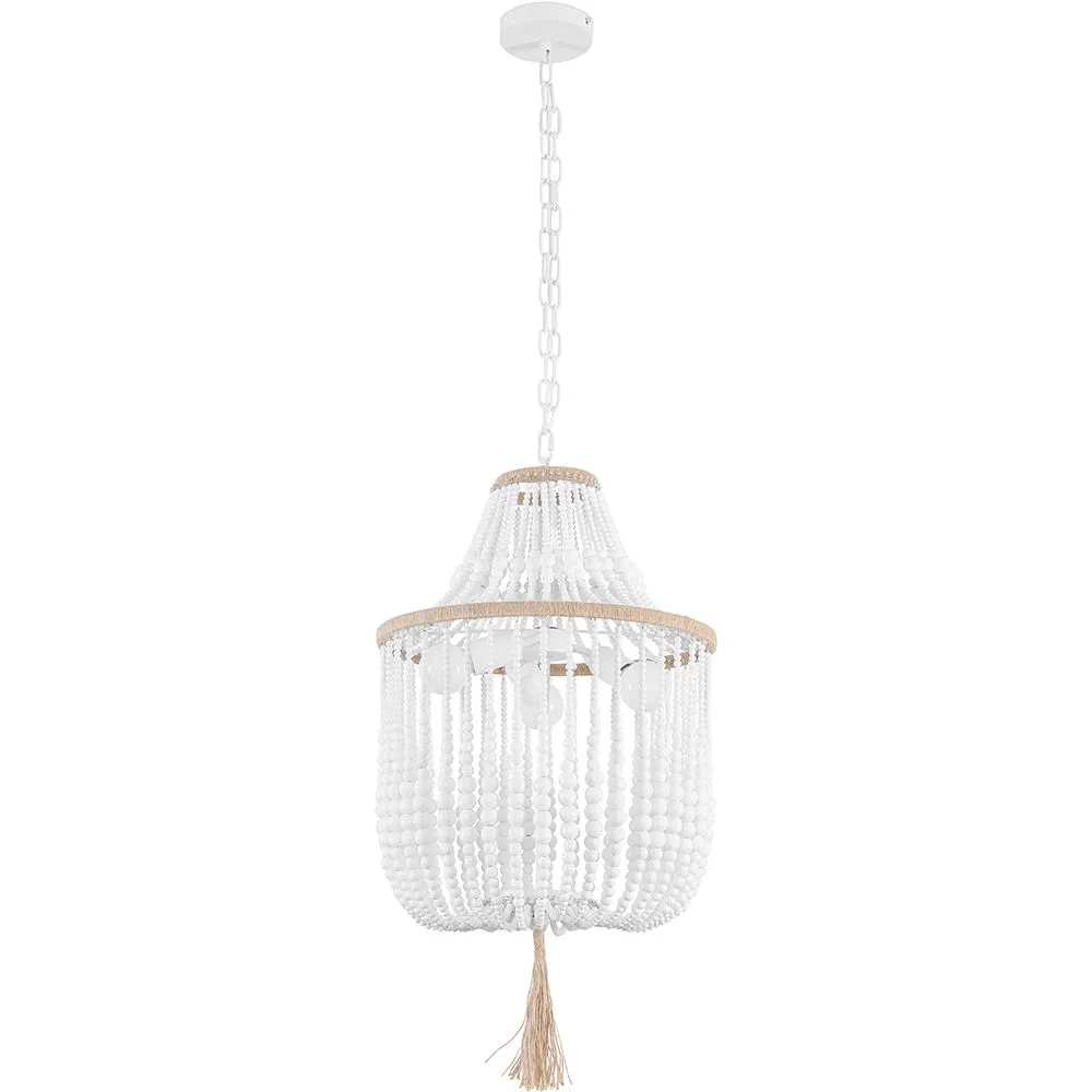 Wooden Ball Ceiling Lamp - Boho Bali Style Pendant Lamp - Lawan image 8