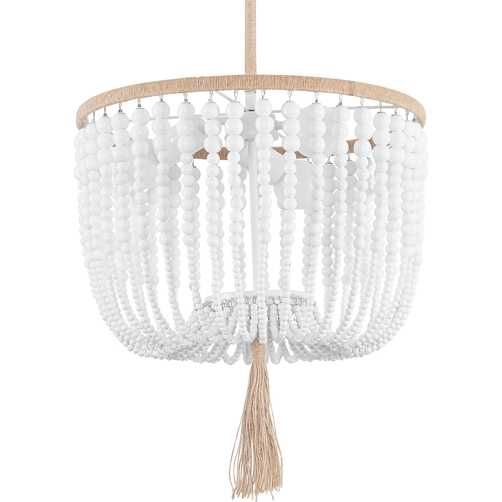  Buy Wooden Ball Ceiling Lamp - Boho Bali Pendant Lamp - Wayan White 59830 - in the UK