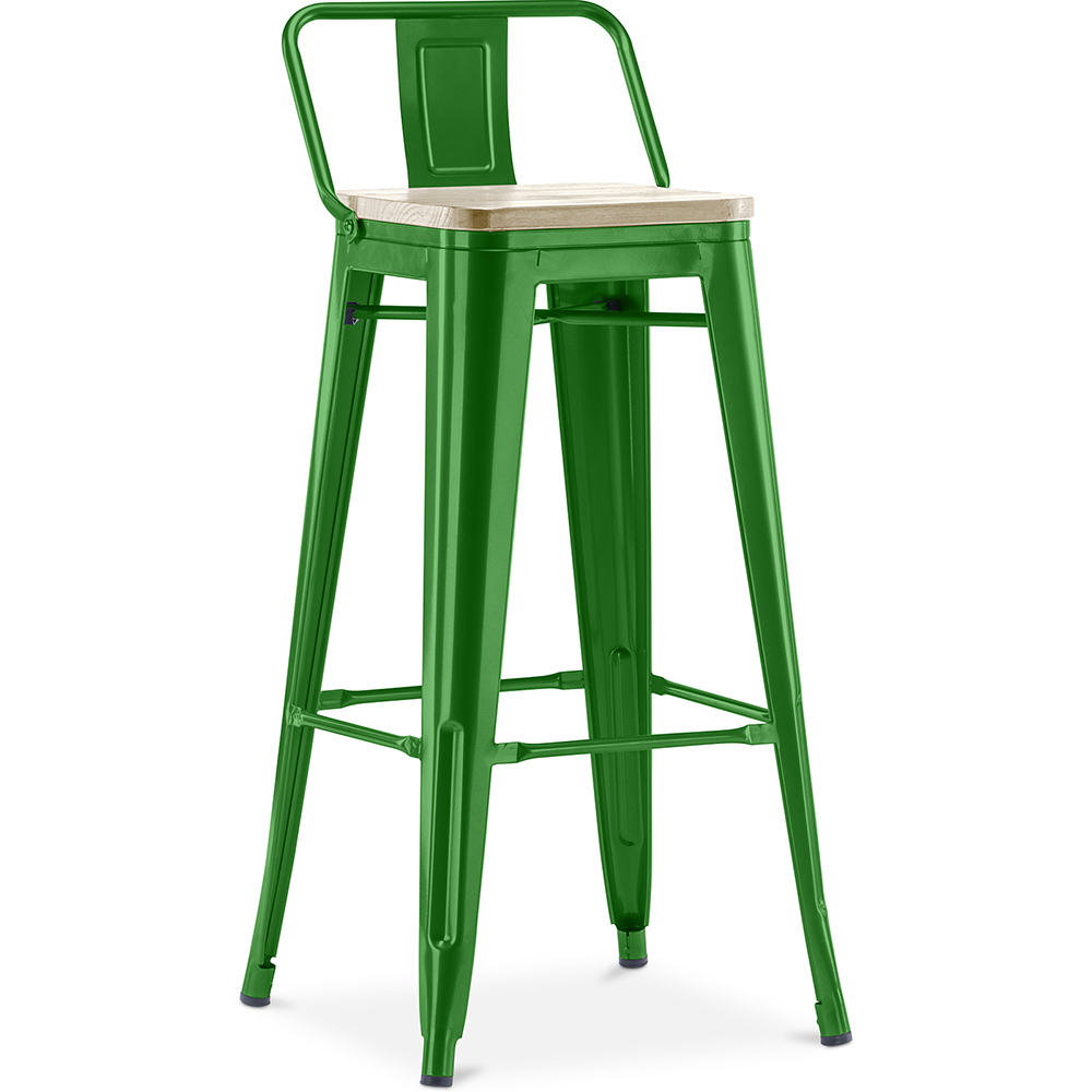  Buy Bar Stool with Backrest - Industrial Design - 76 cm - Stylix Green 59694 - in the UK