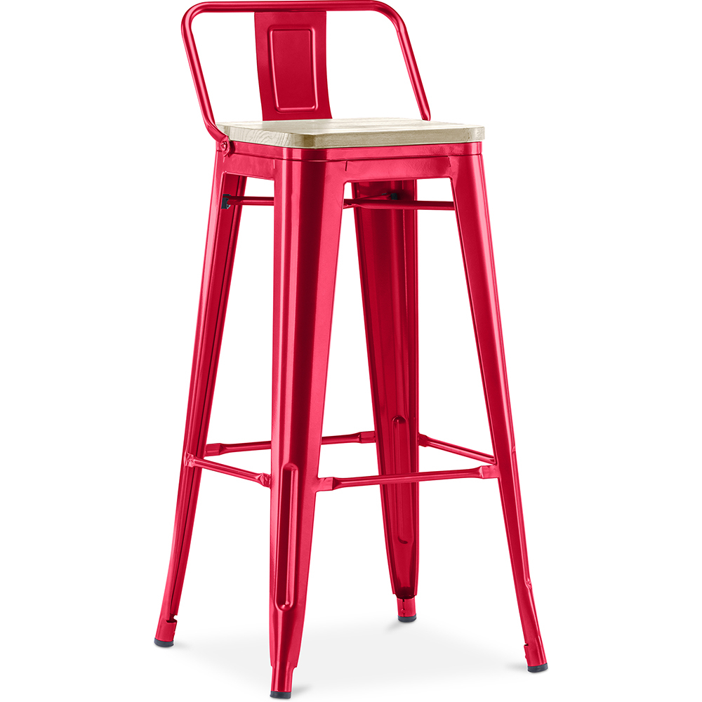  Buy Bar Stool with Backrest - Industrial Design - 76 cm - Stylix Red 59694 - in the UK