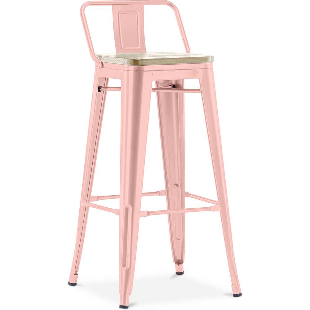  Buy Bar Stool with Backrest - Industrial Design - 76 cm - Stylix Pastel orange 59694 - in the UK