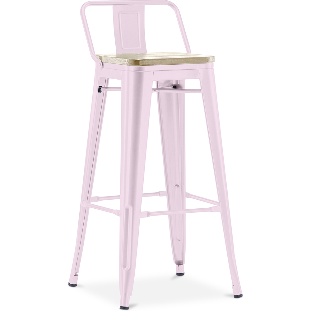 Bar Stool with Backrest - Industrial Design - 76 cm - Stylix image 8