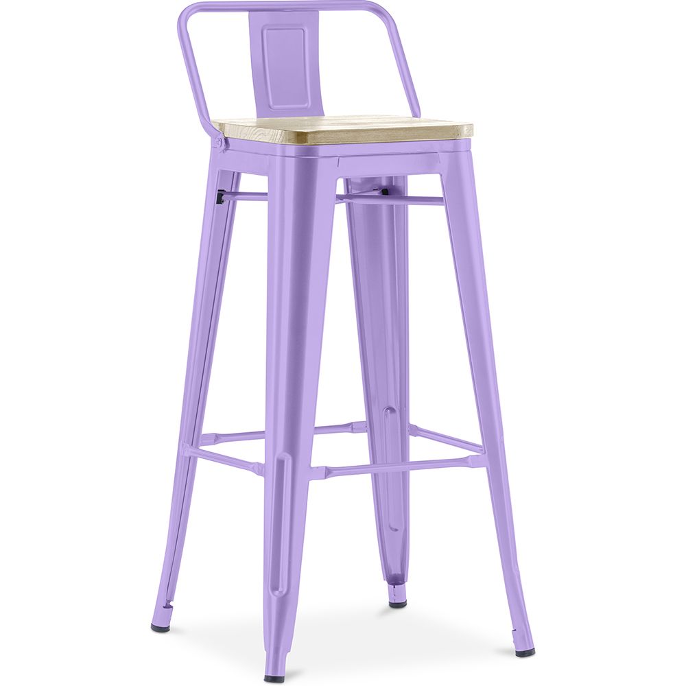 Bar Stool with Backrest - Industrial Design - 76 cm - Stylix image 8