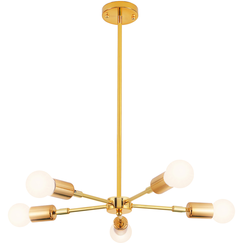  Buy Gold Ceiling Lamp - Design Pendant Lamp - 5 Arms - Tristan Gold 59834 - in the UK