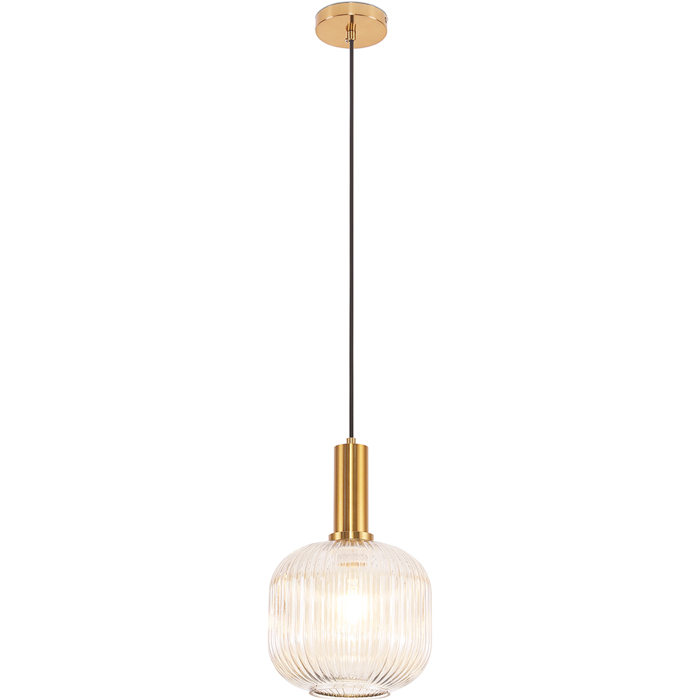  Buy Pendant lamp in vintage style, glass and metal - Amelia Beige 59835 - in the UK