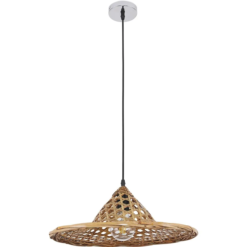 Bamboo Ceiling Lamp - Boho Bali Design Pendant Lamp - Flora image 8