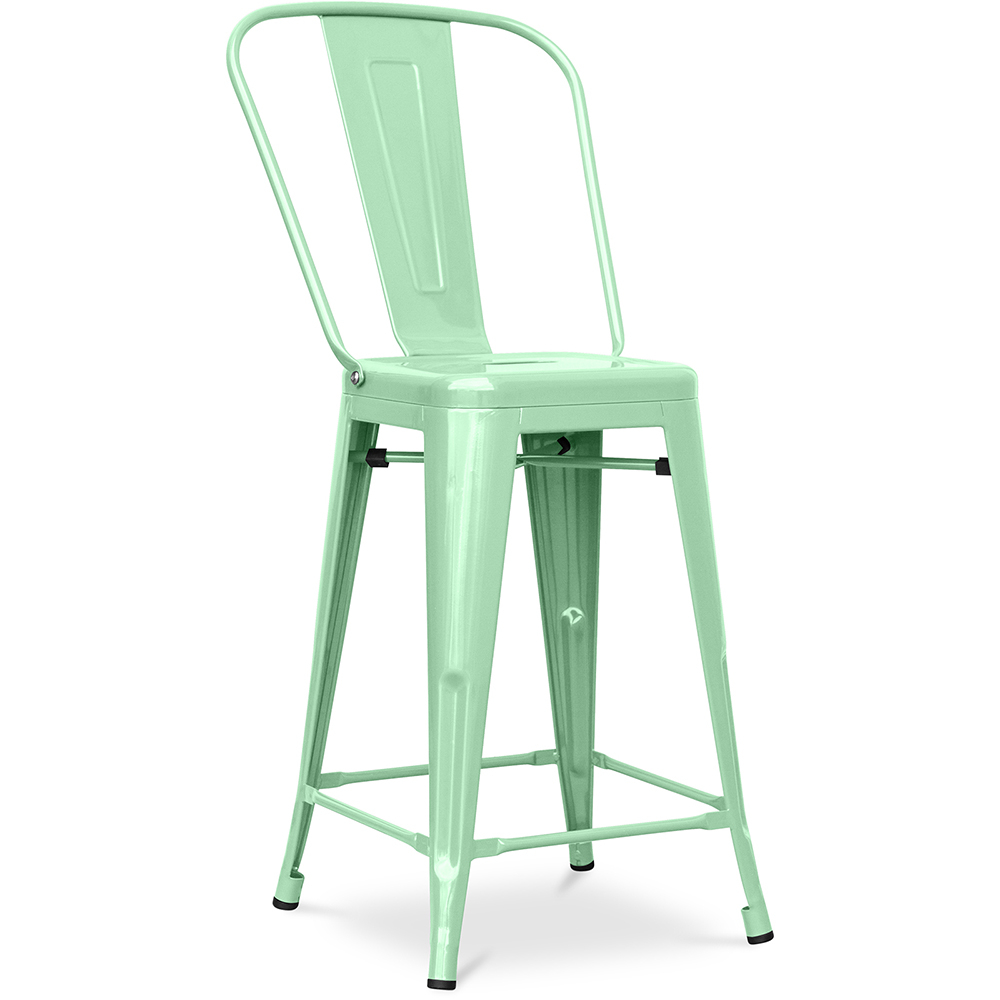  Buy Bar Stool with Backrest - Industrial Design - 60cm - Stylix Mint 58410 - in the UK