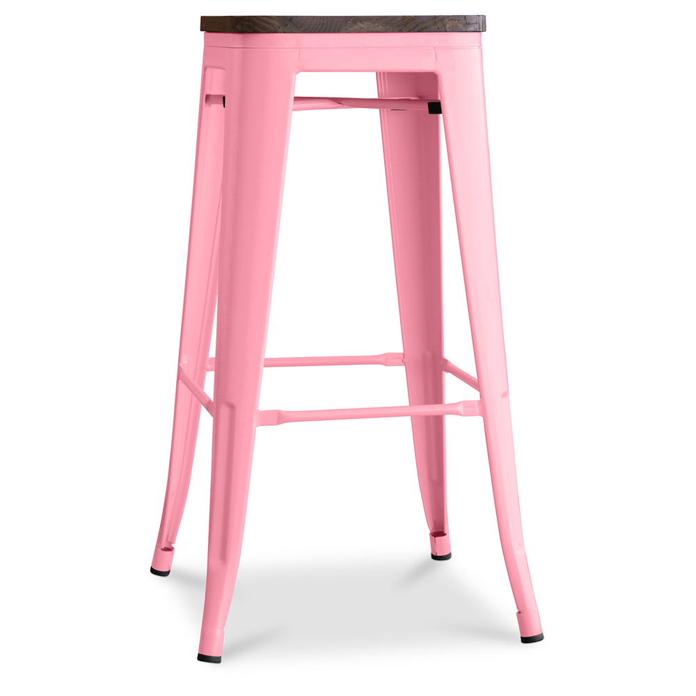 Industrial Design Bar Stool - Wood & Steel - 76cm - Stylix image 8