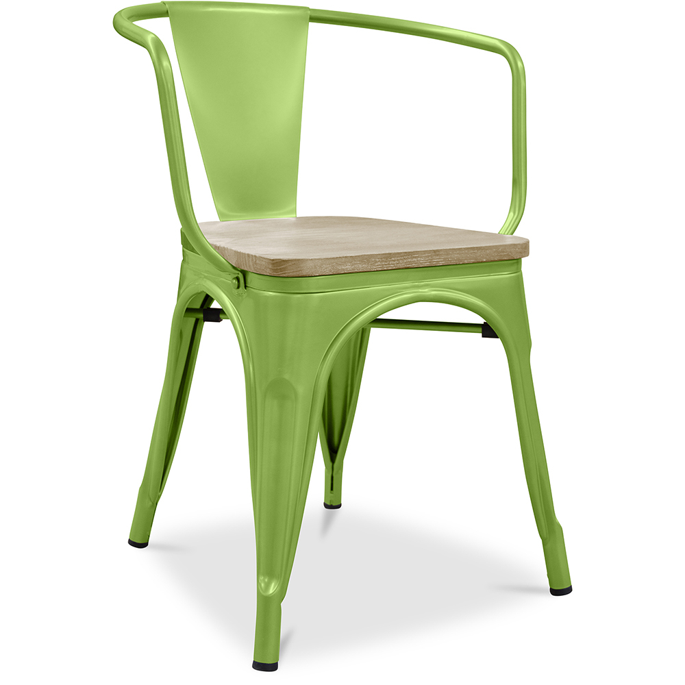  Buy Dining Chair with Armrests - Wood and Steel - Stylix Light green 59711 - in the UK