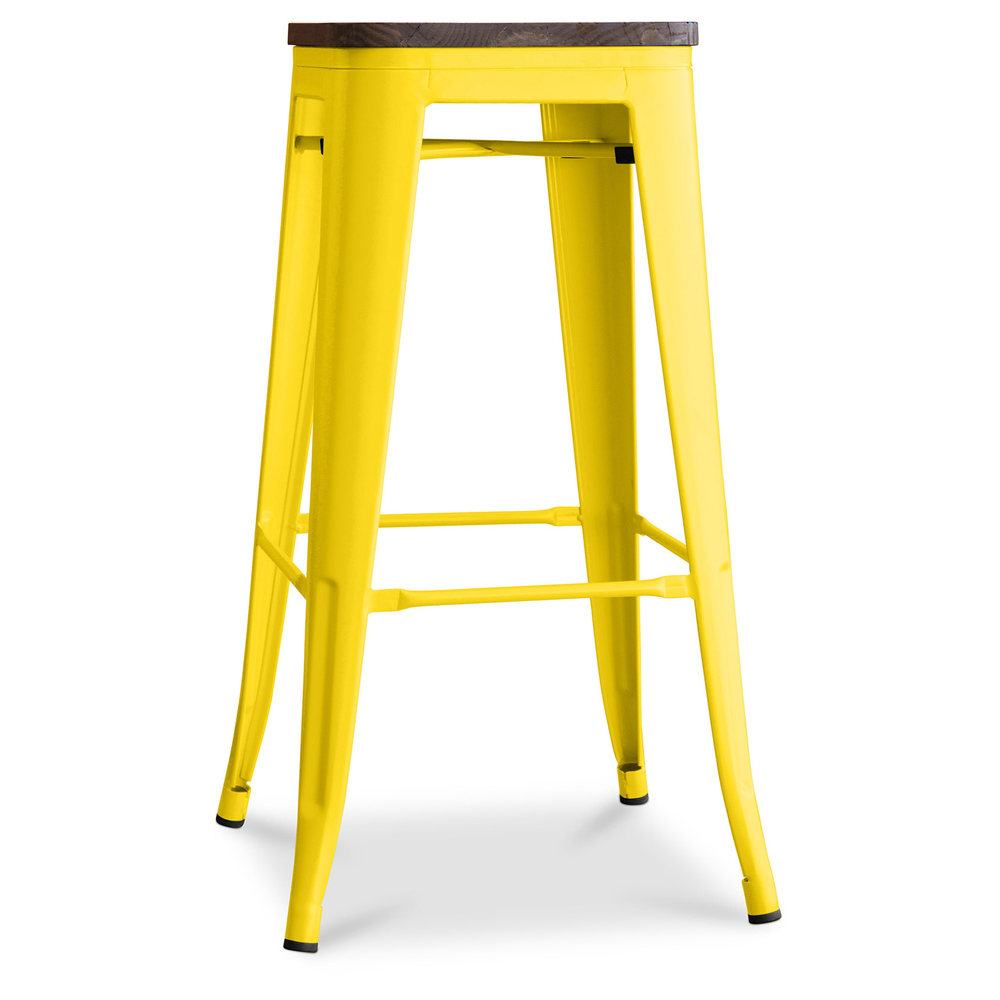  Buy Industrial Design Bar Stool - Wood & Steel - 76cm - Stylix Yellow 99954406 - in the UK